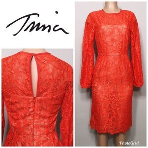 Trina Turk red lace dress. XS. NWOT